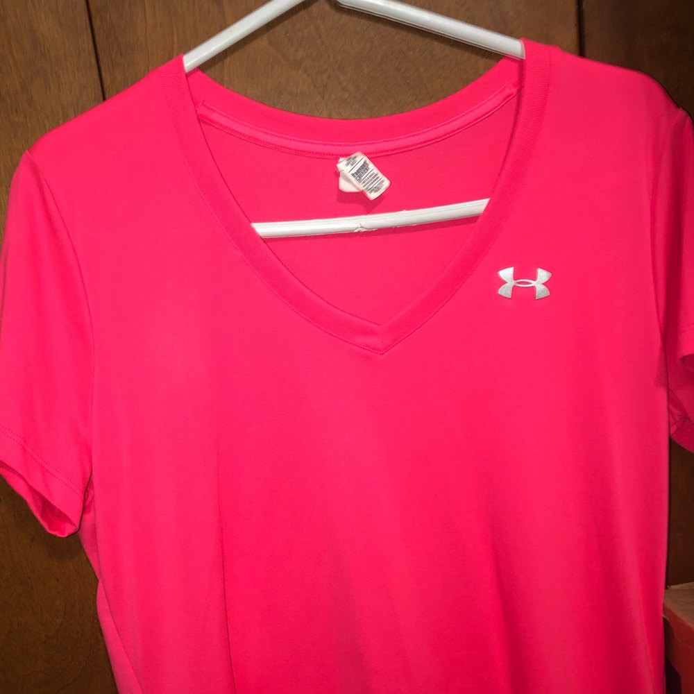 Fluorescent Pink Under Armour quick dry shirt